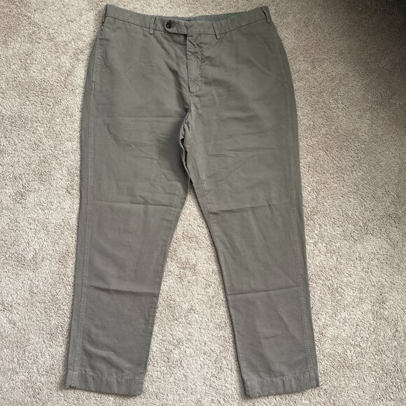 Sid Mashburn Pants Mens 40 Brown Chino Sport Trouser Preppy Linen Blend Italy